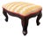 Vintage Carved Wood Footstool With Upholstered Cushion For Sale