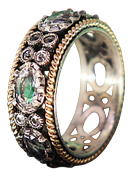 Gold and Silver Ring with Calibrated Zirconias