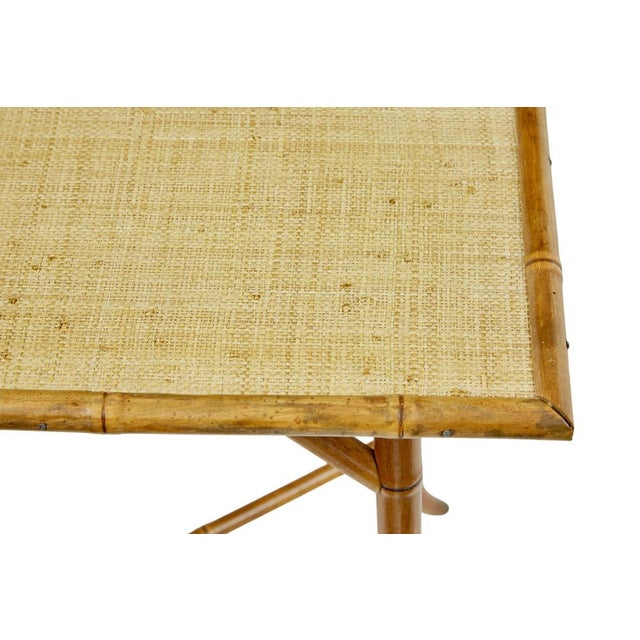 Bamboo and Hesian Side Table, 1920s For Sale - Image 6 of 8