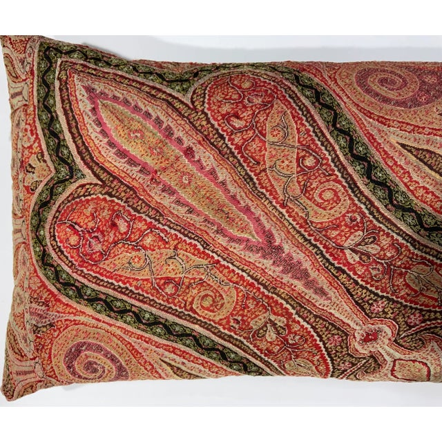 Textile Single Antique Pillow Made From Kashmir Shawl For Sale - Image 7 of 11