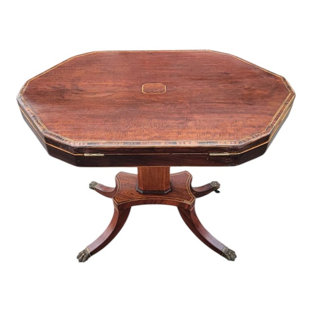 Late 19th Century 19th C English Regency Mahogany Inlaid Jewelry Display Work Table For Sale - Image 5 of 18