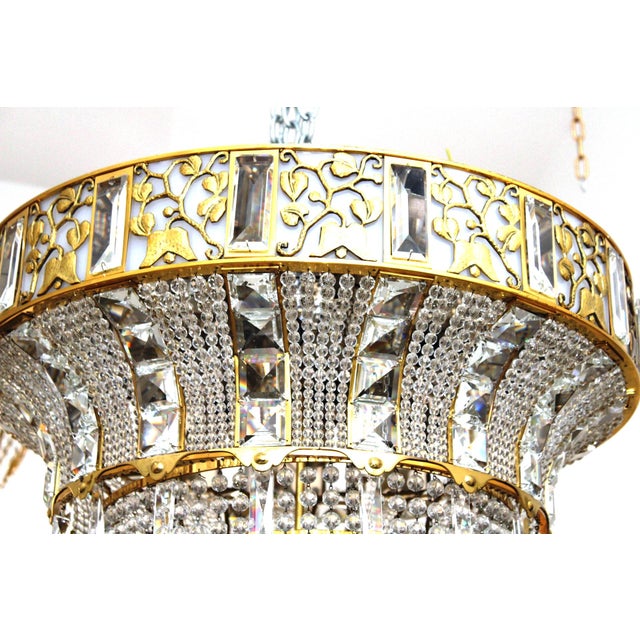 Chandelier by Josef Hoffmann for the Art Exhibition in Cologne / Lobmeyr, 1914 / 1970s For Sale - Image 3 of 11