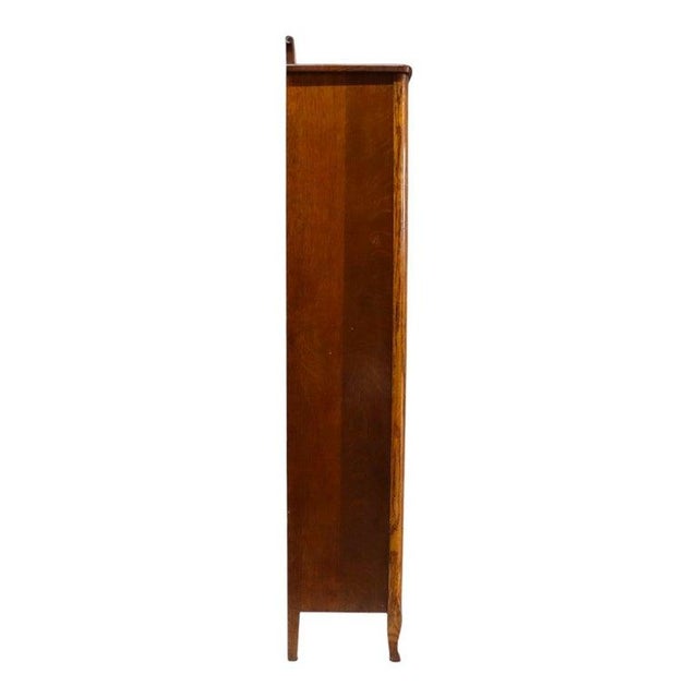 Brown Oversized Antique Hersee & Co. Oak 2-Door Bookcase Signed C1910 For Sale - Image 8 of 9