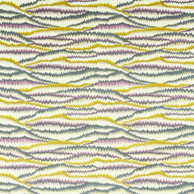 Harlequin Tremolo Fabric in Aubergine/Chartreuse - a Sample For Sale