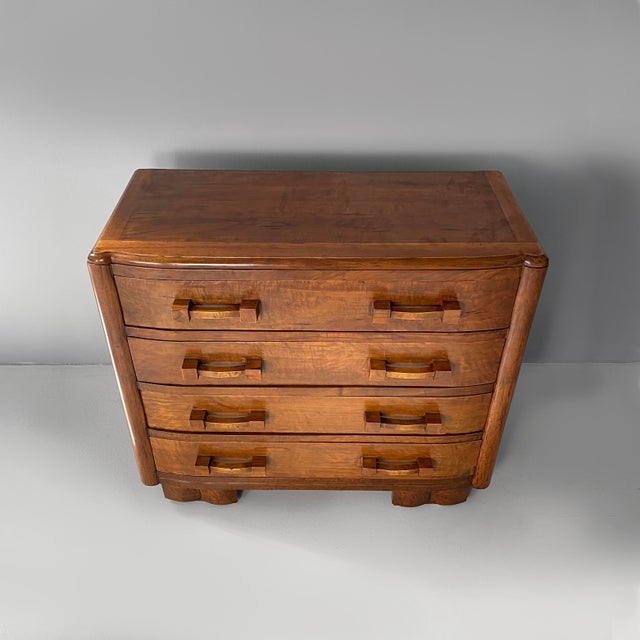 Italian Art Deco Chest of Drawers in Wood, 1930s For Sale - Image 3 of 18
