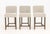Set of Three Four Hands "Aria" Upholstered Bar Stools, with gray jute and cotton blend upholstery on wooden frames, labels...