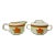 Lenox “Fire Flower” Pattern Vintage 1970s Temper-Ware Sugar Bowl With Lid & Creamer Set For Sale