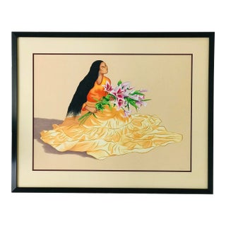 R C Gorman Original Lithograph “Enchantment” For Sale