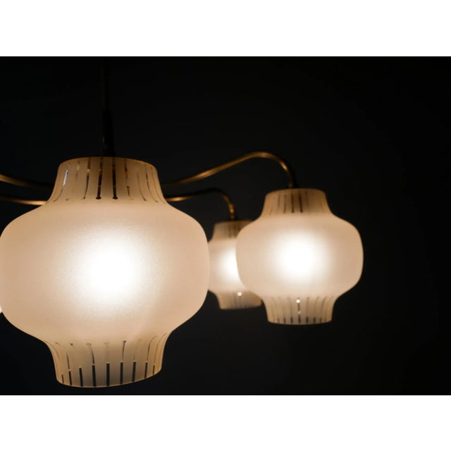 Scandinavian Modern Swedish 6-Arm Ceiling Lamp, 1950s For Sale - Image 4 of 15