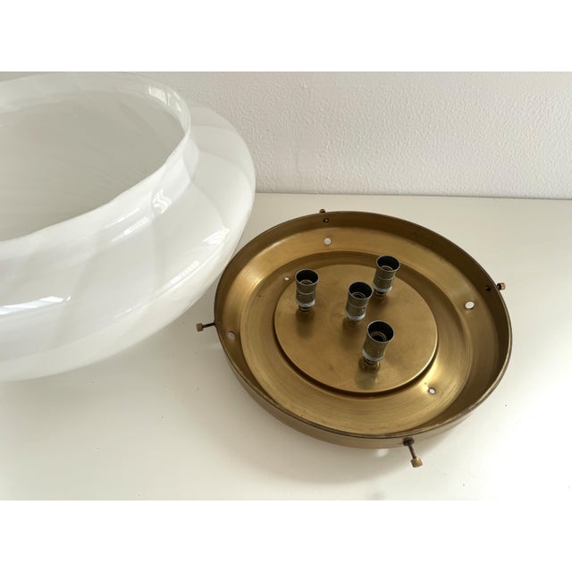 Mid-Century Modern Italian Magic Eye Murano Glass Flush Mount by Venini, 1970s For Sale - Image 14 of 18