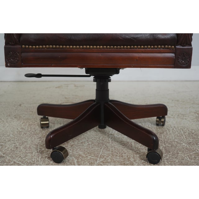 Sam Moore Rolling Leather Desk Chair For Sale - Image 15 of 18