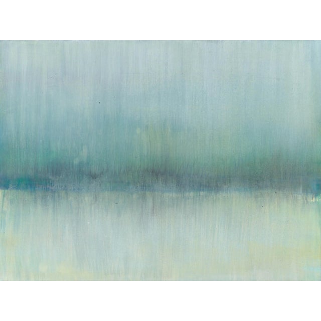 Abstract Maui 05-06 Set (2) 36x48r Original Reproduction Prints of Abstract Landscape Paintings by Carrie Bergey, Green Yellow Blue White For Sale - Image 3 of 4