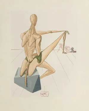 1960 Salvador Dali The Divine Comedy Minos Woodcut Print