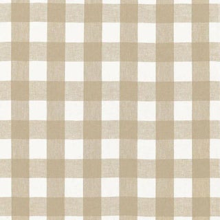 Schumacher Key West Check Fabric in Sahara For Sale