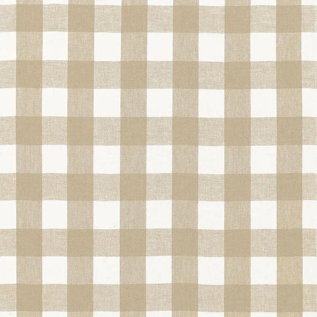 Schumacher Key West Check Fabric in Sahara For Sale