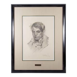 1970s Salvador Dalí – Picasso Portrait (Limited Edition Print) For Sale