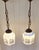 Antique German Art Nouveau Pendants with Opaque White Glass Shades, Japanese Motifs and Brass Mounts, 1900s, Set of 2 For Sale - Image 3 of 9