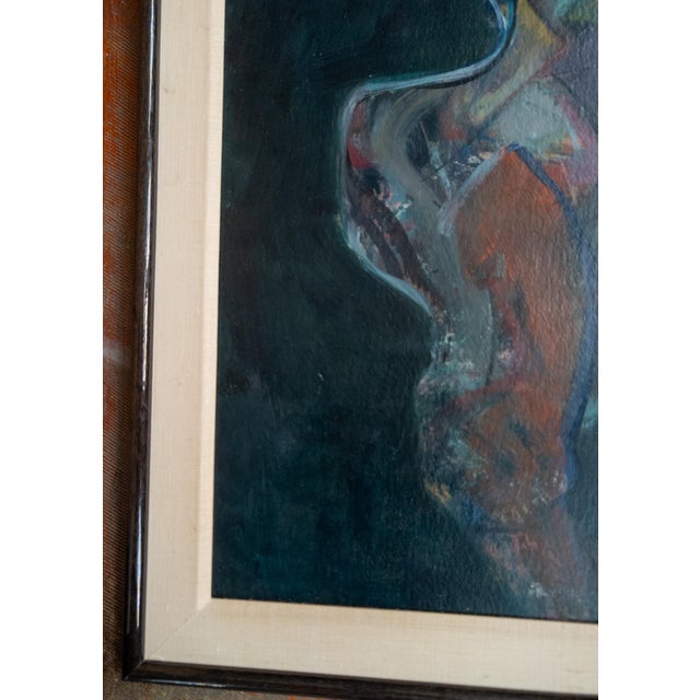 Mid-Century Modern Abstract Figure Painting in Acrylic, Unsigned For Sale In New York - Image 6 of 15