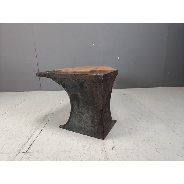 Brutalist Steel Coffee Table, 1970s, in Good conditions. Designed 1970 to 1979