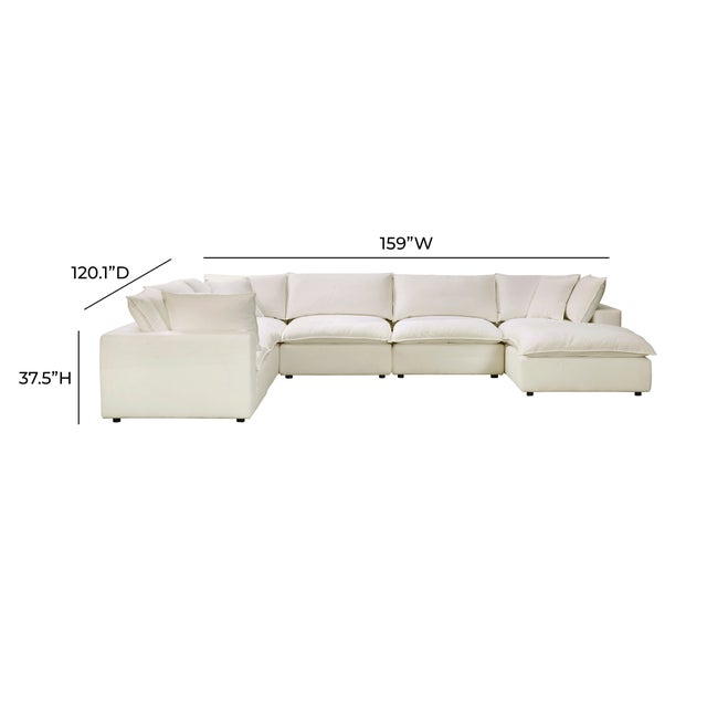 Cali Natural 7-Piece Performance Fabric Modular Large Chaise Sectional For Sale In Los Angeles - Image 6 of 6