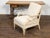 English Midcentury Bleached Faux Bamboo Lounge Chair with Upholstery For Sale - Image 9 of 11