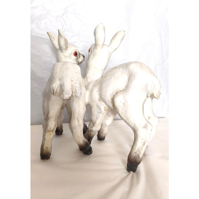 1950s Vintage Mollica Ceramic Statue of Two Lambs, Italy, 1940s For Sale - Image 5 of 15