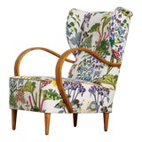No. 913 Chair in Printed Upholstery by Gocken Jobs, 1940s For Sale