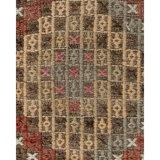 1940s Vintage Turkish Jajim Flatweave Area Rug 5'2 X 9'7 For Sale - Image 5 of 10