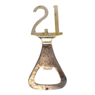 Mid 20th Century The "21" Club Silver Plate Bottle Opener Made in England For Sale