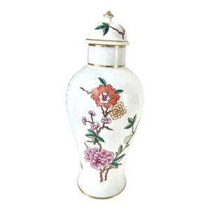 Porcelain Covered Jar With Gilt Floral Decoration From Europe