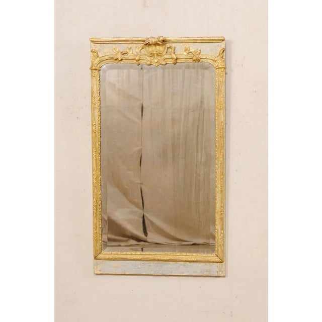 Gold French Carved & Painted Mirror 19th Century For Sale - Image 8 of 11