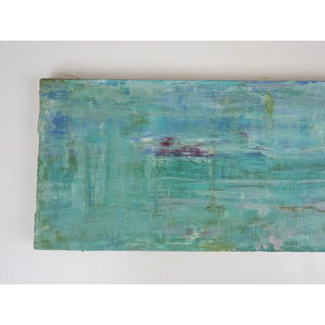 Mid 20th Century Turquoise Abstract Narrow Format Painting For Sale - Image 4 of 6