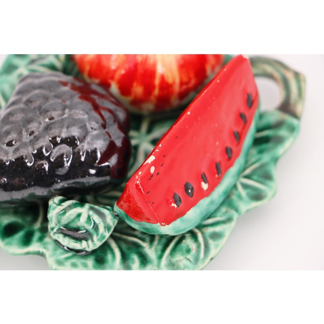 Trompe l'Oeil Vine Leaf With Fruits, Portuguese, 1900s For Sale - Image 14 of 16