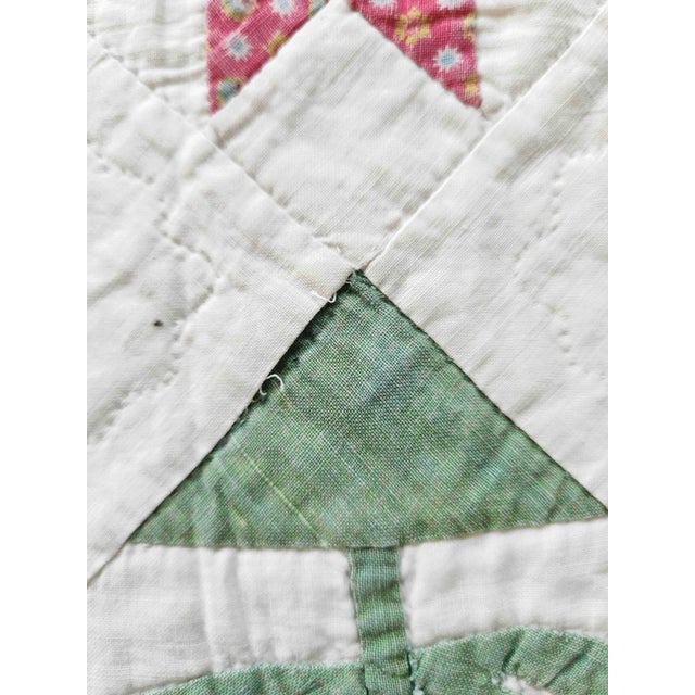Antique Hand Appliquéd Floral Quilt C. 1880–1920 | Folk Art Tulip Pattern For Sale In New York - Image 6 of 7