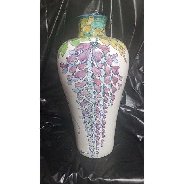 Large Hand-Painted Vase from Cerámicas Benlloch Manises, Spain, 1980s For Sale - Image 9 of 9