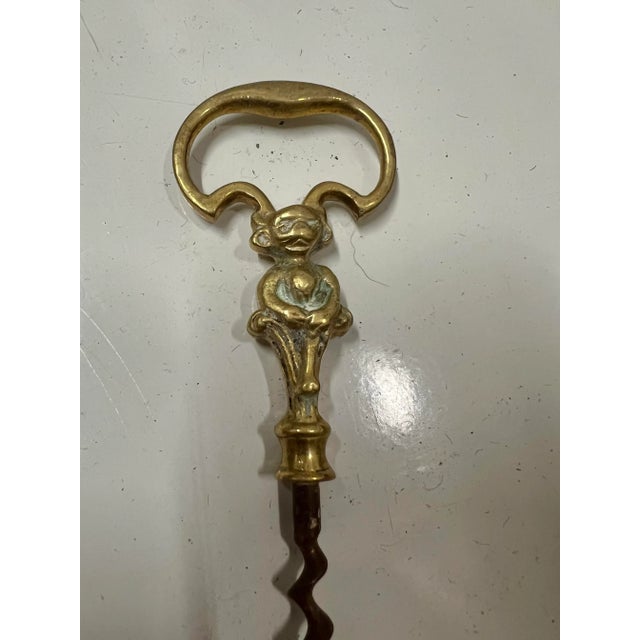 Early 20th Century Vintage Monkey Brass Cork Screw Opener For Sale - Image 5 of 5