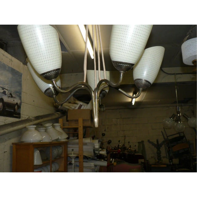 Brass Tulip Ceiling Lamp, 1950s For Sale - Image 4 of 6