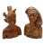 Vintage Hand-Carved Balinese Hardwood Busts Pair For Sale
