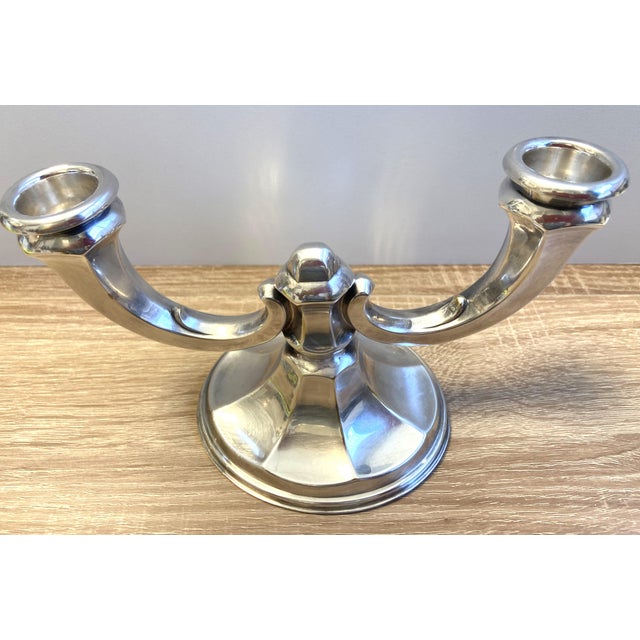 Old & elegant candlestick, two-light candlestick very good range tableware or very decorative object authentic german...