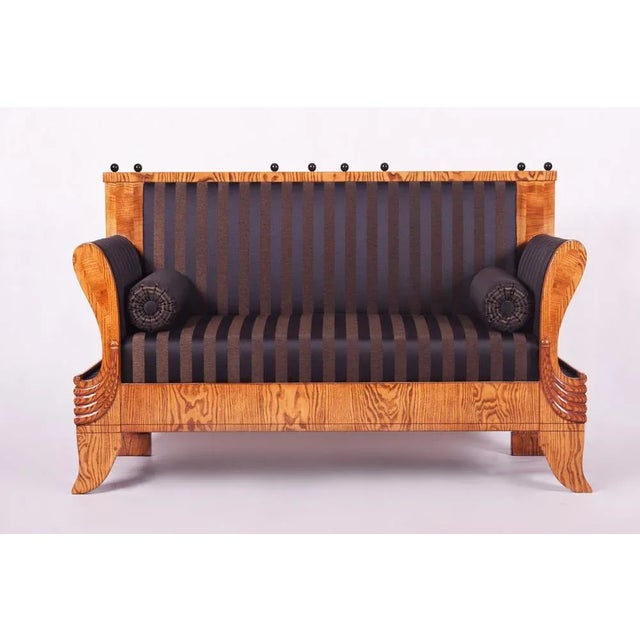 Black Czech Biedermeier Ash Sofa, 1830s For Sale - Image 8 of 9