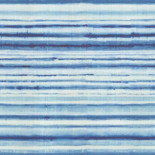 SAMPLE - Boråstapeter Habotai Stripe Wallpaper In Indigo For Sale
