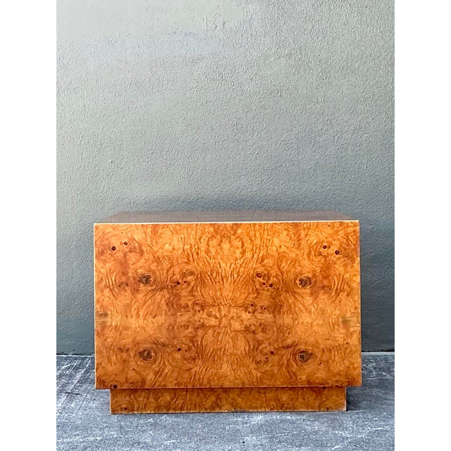 Vintage Book Matched Burl Wood Table For Sale In West Palm - Image 6 of 12