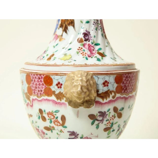 Metal A 19th Century French Samson Famille Rose Porcelain Lamp For Sale - Image 7 of 10