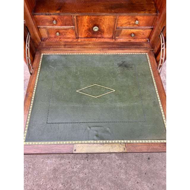 French 19th Century Empire Burl Walnut Marble Top Secretaire For Sale - Image 9 of 12