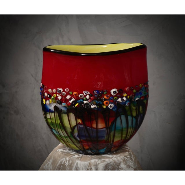 Mid-Century Murano Murrina Art Glass Vase, 1980s For Sale - Image 7 of 9