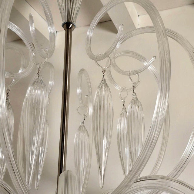 1970s Murano Glass Mid-Century Modern Chandeliers - A Pair For Sale - Image 11 of 15