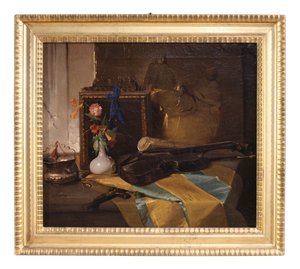 Italian Artist, Still Life Composition, 19th Century, Oil Painting on Canvas, Framed