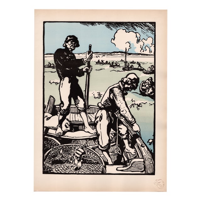 Auguste-Louis Lepère, Loups de Mer, 1898, Lithograph on Paper For Sale