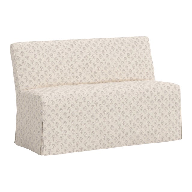 Stoffer Home x Cloth & Company Lindy Slipcover Dining Banquette in Francie Cream For Sale
