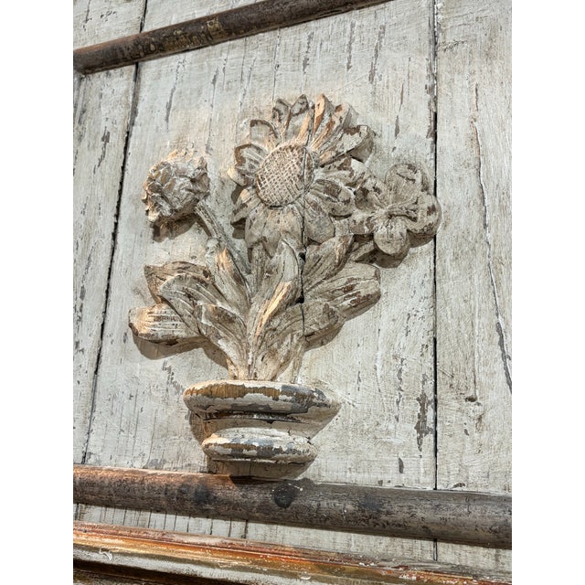 Wood Antique Trumeau Mirror For Sale - Image 7 of 9